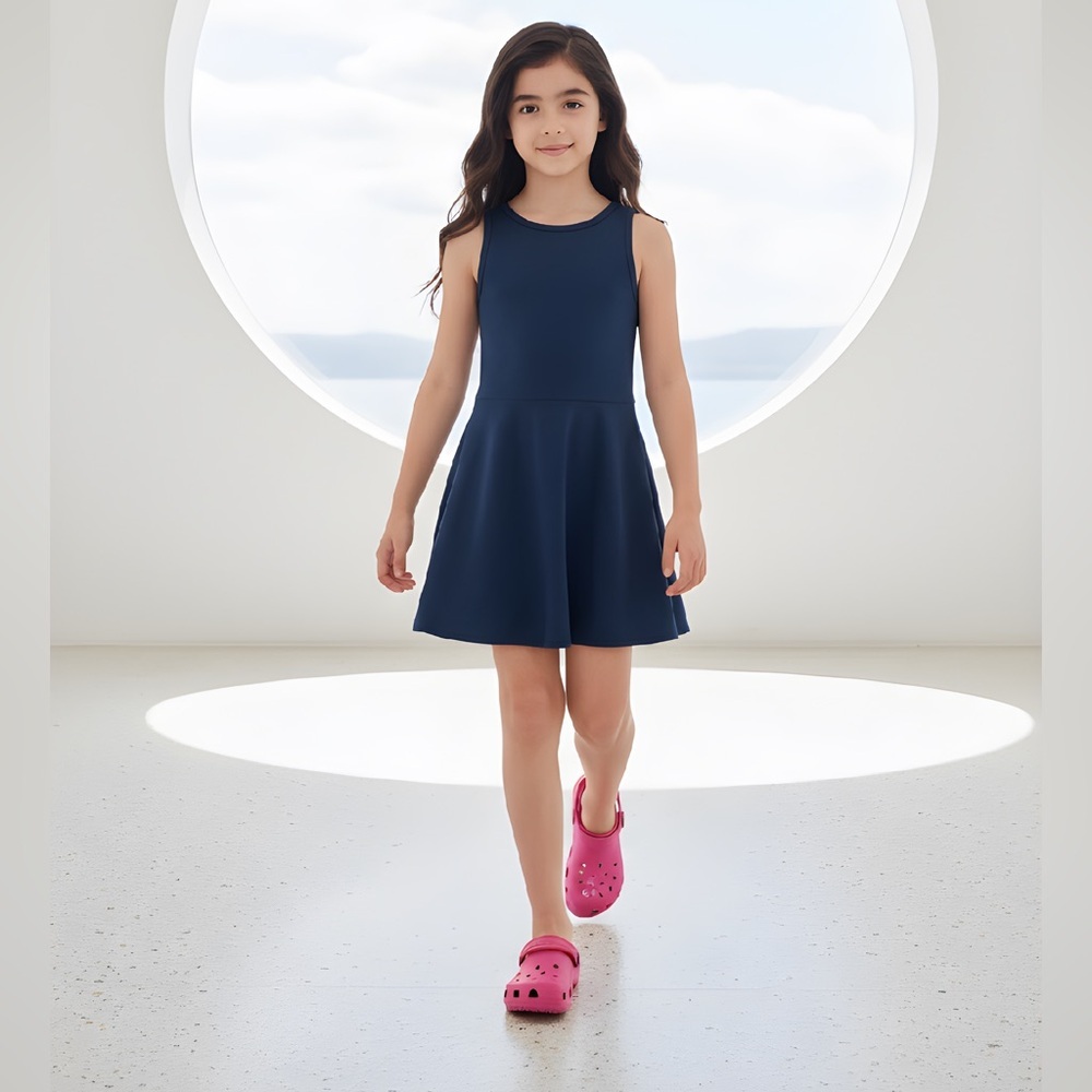 Z by Zella Girls Navy Blue Active Dress Racerback Skater Tennis Golf Size S 7/8